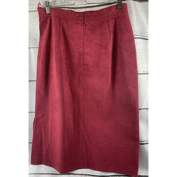 Gino Rossi Wilsons Ultra Suede Women's 16 2Pc Set Red Blazer & Skirt Suit ILGWU - Picture 6 of 16